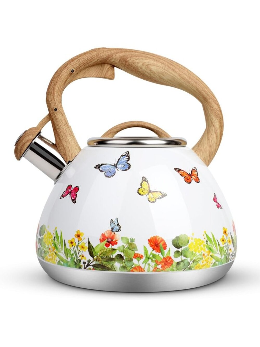 Butterfly Kitchen Whistling Teakettle 2.7QT Stainless Steel Diamond Design Pot